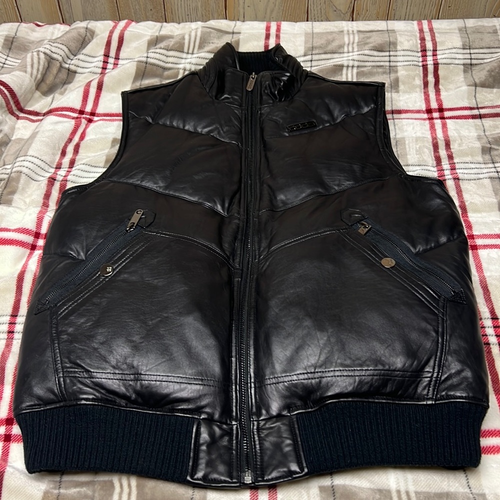 Pre owned Coogi lambskin, leather vest